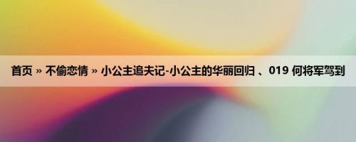 首页 » 不偷恋情 » 小公主追夫记-小公主的华丽回归 、019 何将军驾到
