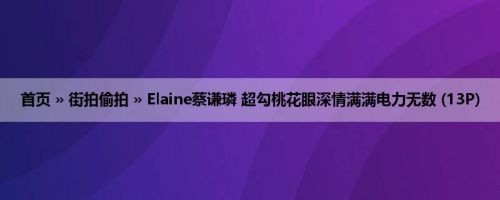 首页 » 街拍偷拍 » Elaine蔡谦璘 超勾桃花眼深情满满电力无数 (13P)