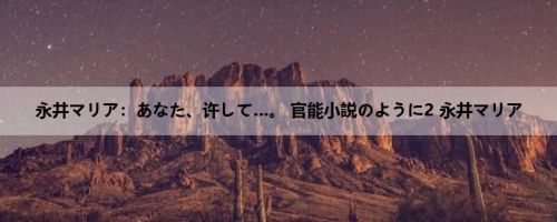 永井マリア：あなた、许して…。 官能小説のように2 永井マリア