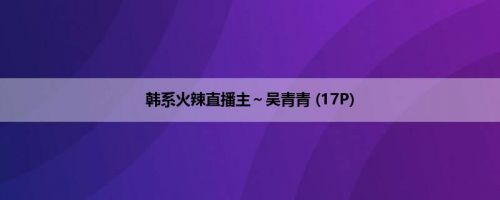 韩系火辣直播主～吴青青 (17P)